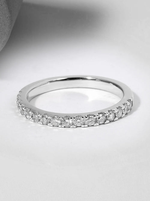 14K White Gold Diamond Wedding Band V18111