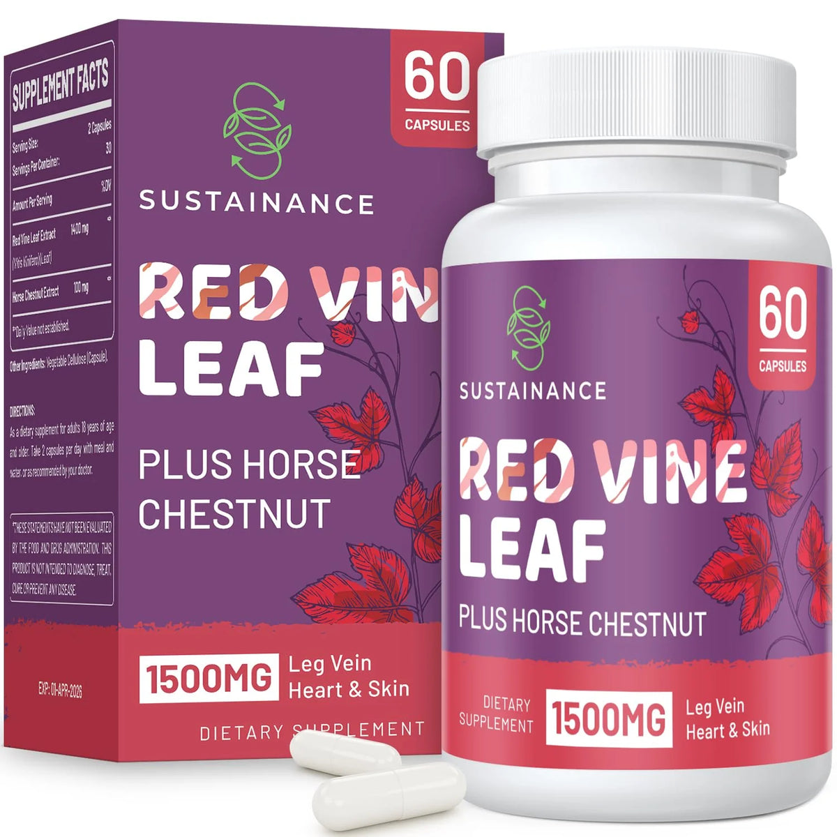 Red Vine Leaf Extract & Horse Chestnut Extract 60 Capsules Y68701
