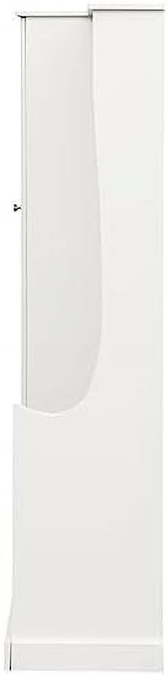 White Wooden Hall Tree with Flip-Up Bench and Adjustable Shelves Z78379