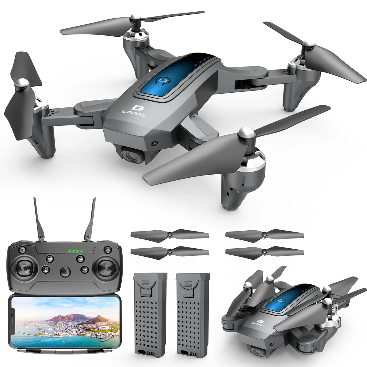 Camera Drone with Carrying Case and 2 Batteries C605947