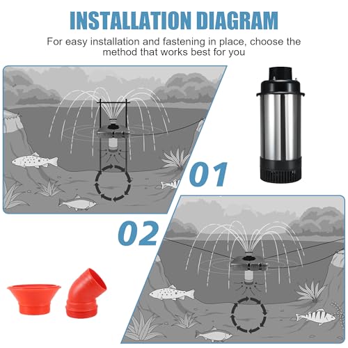 1HP 110V Stainless Steel Floating Pond Fountain Aerator P421918