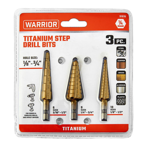 1/8 in. to 3/4 in. Titanium Step Drill Bit Set D34401