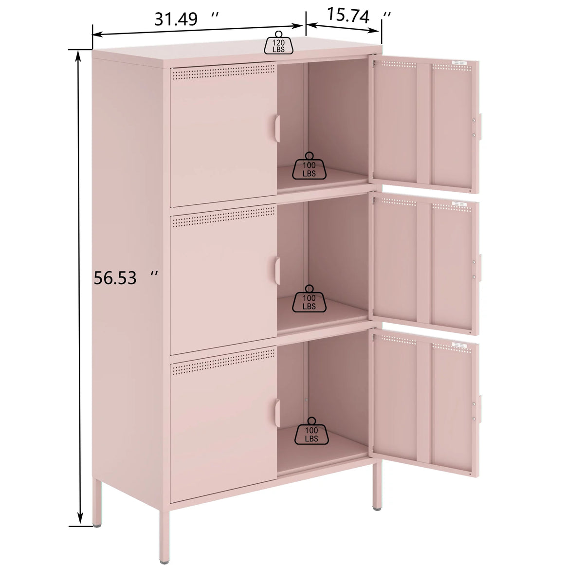 6 Doors Metal Storage Cabinet with Adjustable Shelves P5305