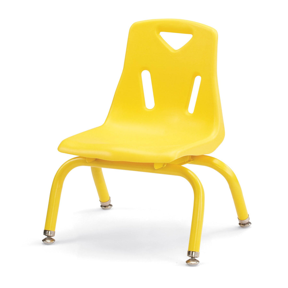 Yellow Stacking Chairs with Powder-Coated Legs, Set of 6 N532