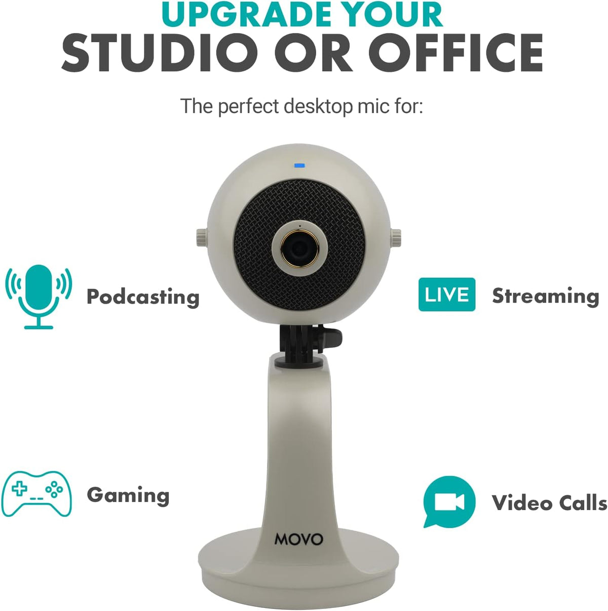 Pearl White 1080p HD Webcam and Condenser Microphone B8430