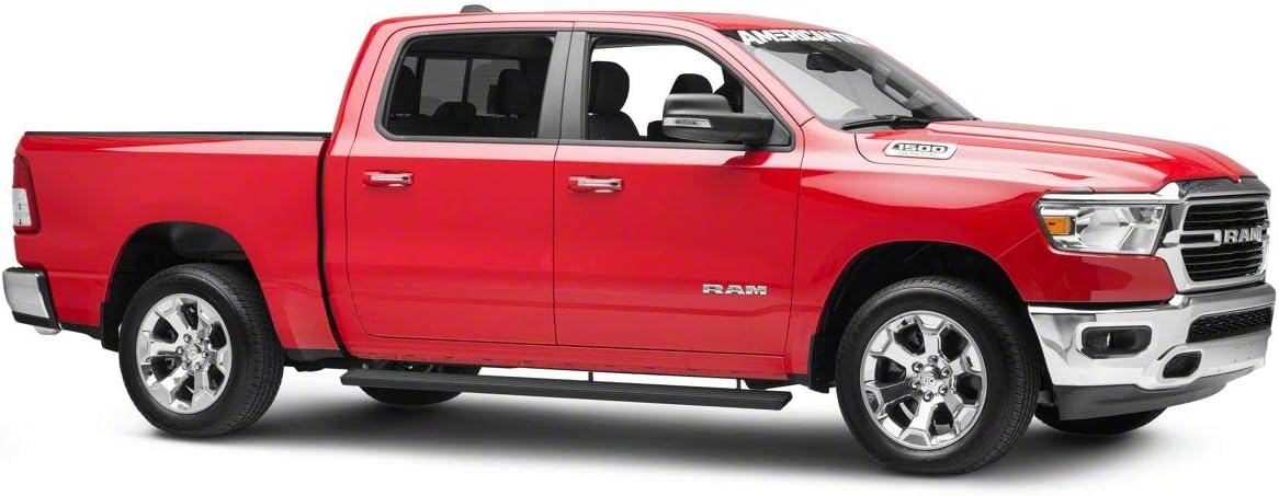 Black Running Boards Compatible with 19-22 RAM 1500 Crew Cab A546