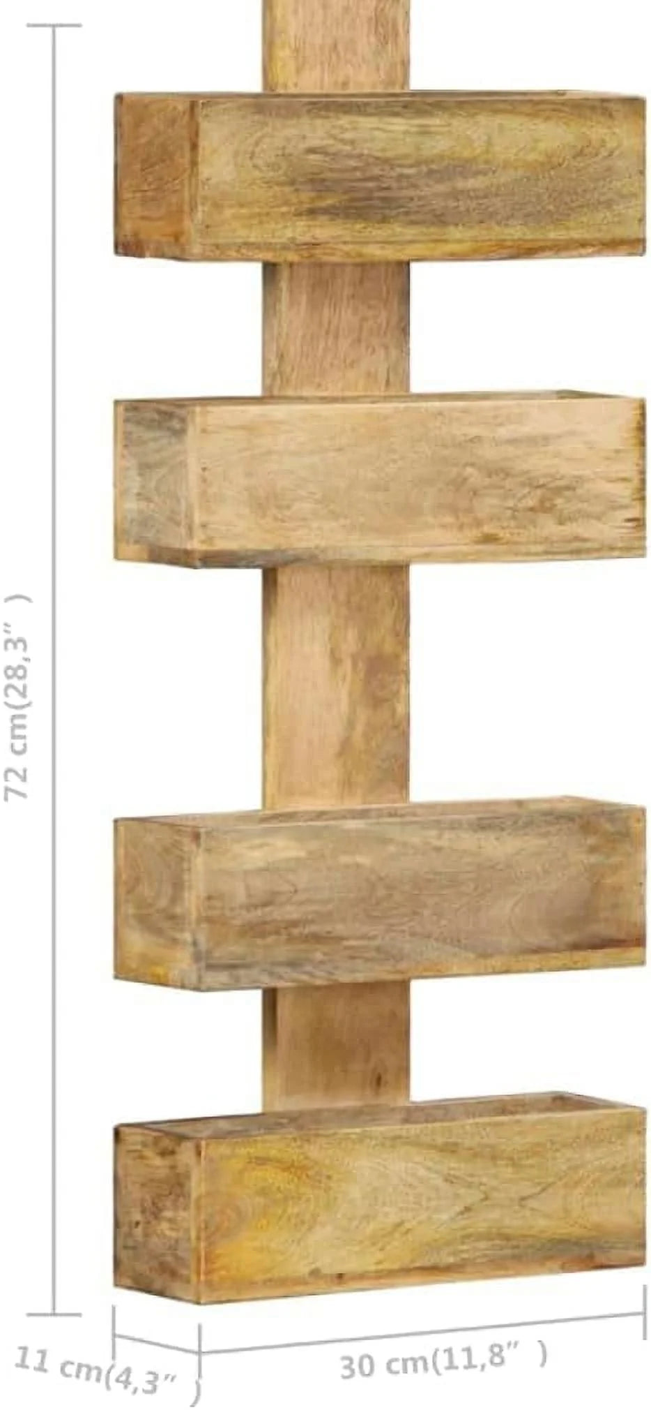 Magazine Wall Rack Small Bookshelf Solid Mango Wood Z5885