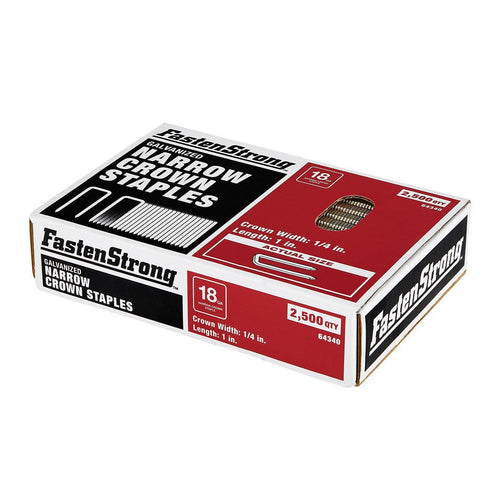 18 GA 1/4 in. Crown 1 in. Galvanized Staples, 2500 Piece J384084