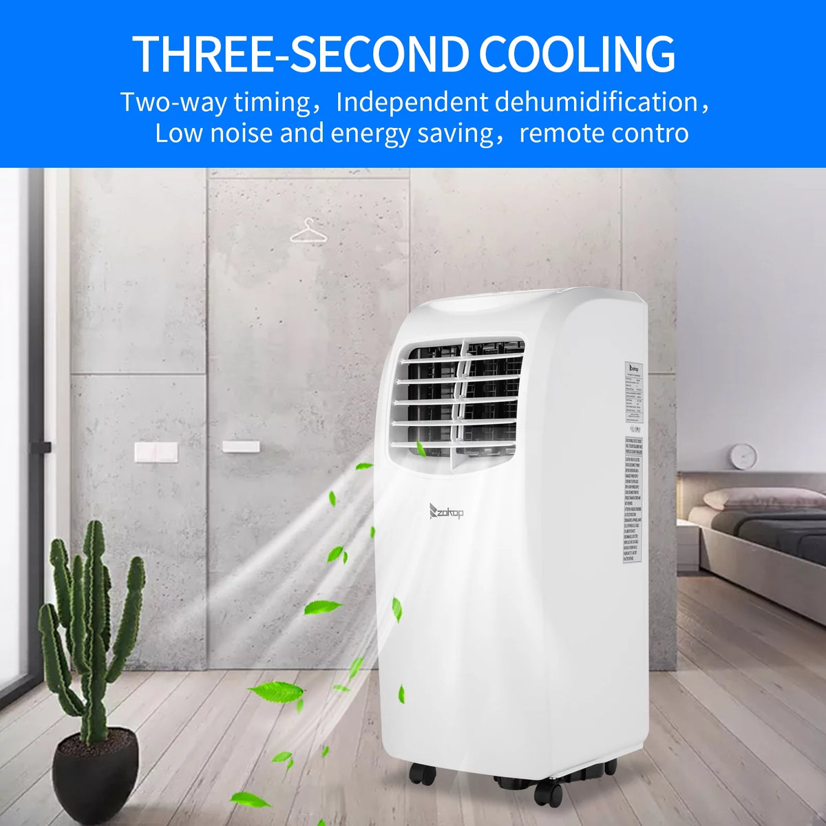 Portable Electric Air Conditioner with Cooler, Dehumidifier, Fan B876663