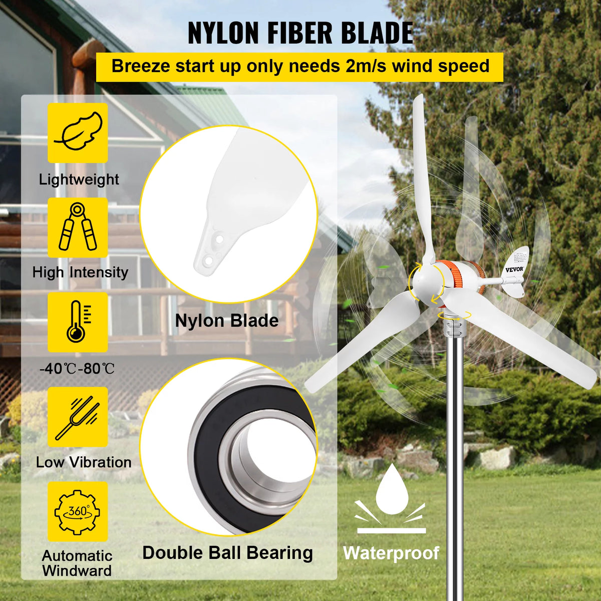 400W 12V Wind Turbine Generator with MPPT Controller P713839